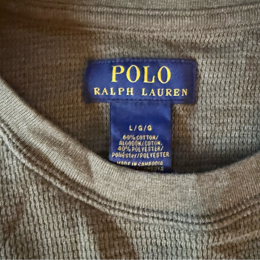 Polo by Ralph Lauren Olive Long Sleeve Tee - Picture 2 of 2